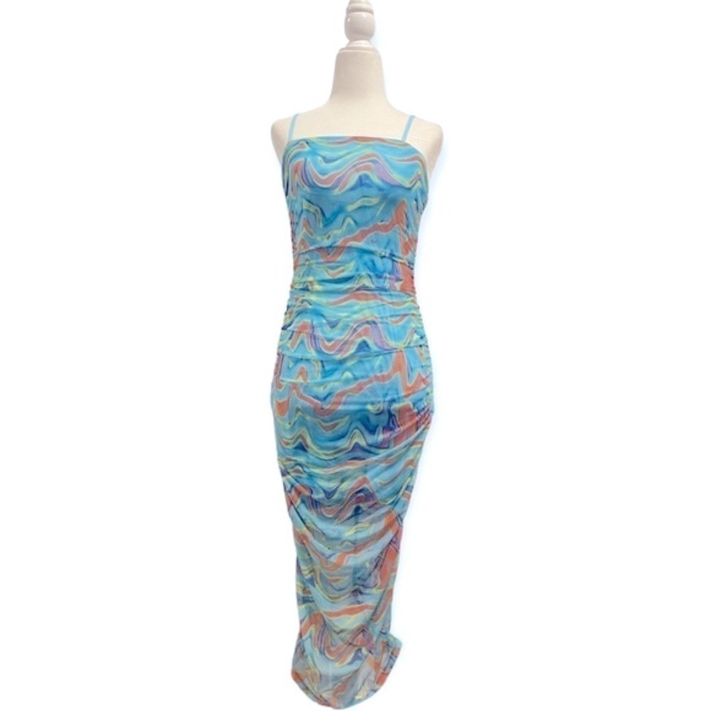 NWT wild fable psychedelic print micro mesh maxi dress